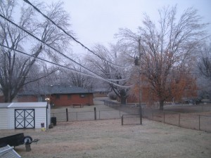 Iced over powerlines