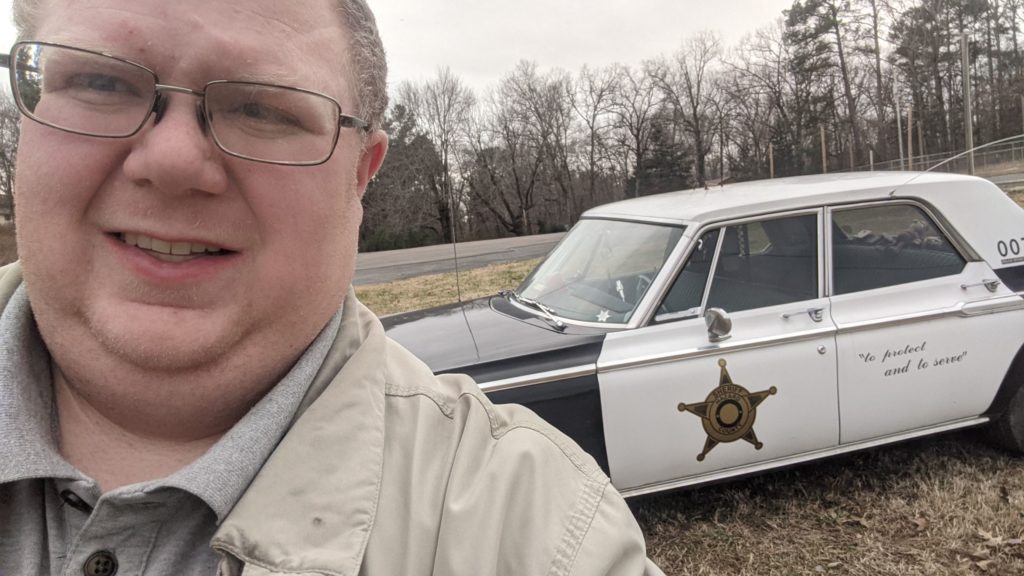 selfie with antique dodge vehicle